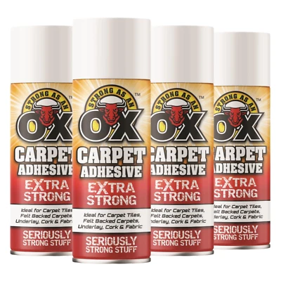 STRONG AS AN OX Heavy Duty Adhesive Glue Spray Paper Foam Carpet Card Tile Craft Fabric 500ml