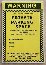 PRIVATE PARKING SPACE NO PARKING LAND WARNING NOTICE WATERPROOF  STICKER CAR