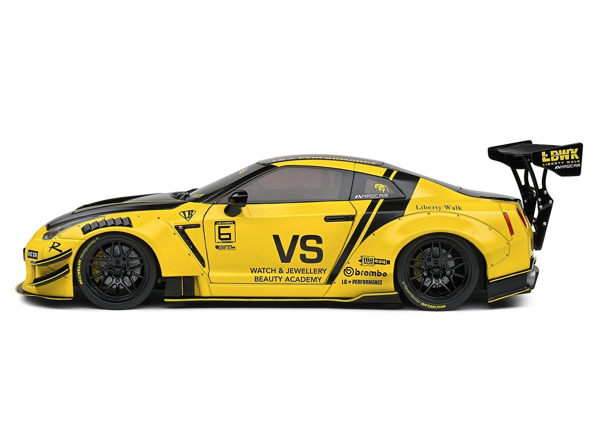 NISSAN SKYLINE GT-R (R35) LIBERTY WALK RHD YELLOW 1/18 NISSAN SKYLINE GT-R (R35) LIBERTY WALK RHD YELLOW 1/18