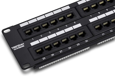Trendnet TC-P48C5E 48-Port Up to Cat5E Rj45 2U Rackmount Patch Panel Unshielded