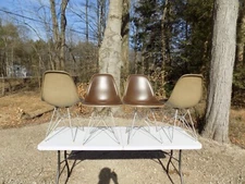 4 - Herman Miller Charles Eames 1968 DSR Dining Side Chars w/ Eiffel Rod Bases