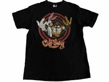 Vtg Looney Tunes Bugs Bunny and Tasmanian Devil Taz T-Shirt Sz XL Black