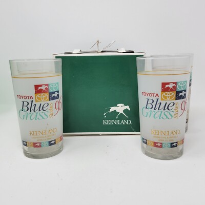 Mint Julep Glass Keenland KY 1996 Toyota Blue Grass Stakes  Horse Racing Set 4