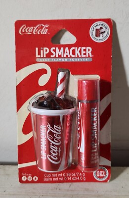 Lip Smacker Coca-Cola Duo Set Cup and Balm Classic Coke Flavor Moisturizing NeW