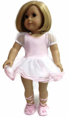 Pink Ballerina Dress & Slippers Clothes for 18 inch Girl Dolls