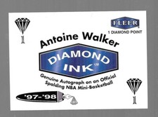 1997-98 Fleer Diamond Ink Redemption Autographed Mini Basketball Antoine Walker