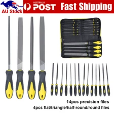 18pcs 200mm & 100mm Steel File Set Metal Wood Rasp  Round Flat Files AU