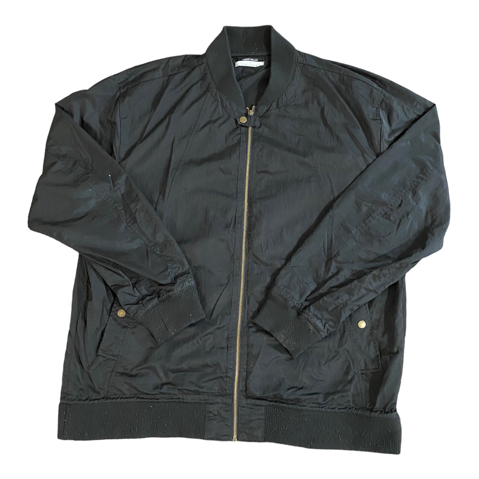 Robert Geller + Five Four Jacket Mens Size 2XL Black Bomber Windbreaker