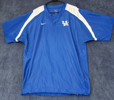 Nike XL Kentucky Wildcats Short Sleeve Pullover Windbreaker WarmUp Kentucky Blue