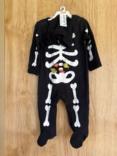 Carter's Just One You Baby Size 9 Months Footed Skeleton Pajama Set Black