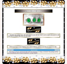 AUCTION TEMPLATE Round Diamonds & Gold Leaves Border Design FREE Email Shipping