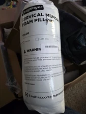 Cozyplayer Cervical Memory Foam Pillow Gray/White