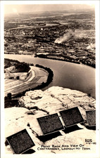 RPPC Point Rock & View of Chattanooga Lookout Mt TN 1940s Photo Postcard E28