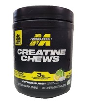 New MuscleTech Creatine Chews Citrus Burst   90 Chewable Tablets Exp 6/2027