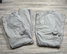 Lot 2 Tyndale FR Cargo Pants Mens 40x32 Tan Flame Resistant Workwear USA Made