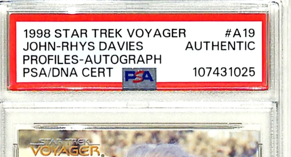 1998 Star Trek Voyager Profiles JOHN RHYS DAVIES Signed Card #A19 PSA/DNA Slab - Image 2 of 3