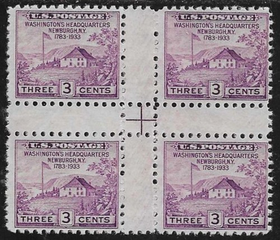 #ad U.S. 752 Block 4 with crossed gutters amp; dashes Farley Special Printing $27.50