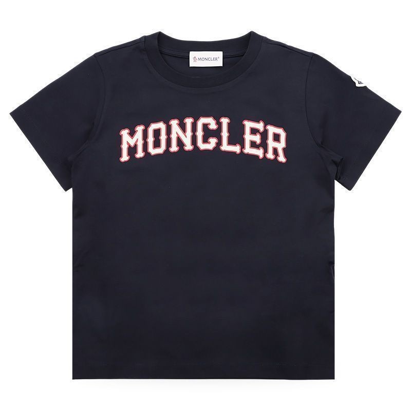 Moncler Short Sleeve Lettering Logo Print (Navy) 8C00001 89AFV 778 152226995