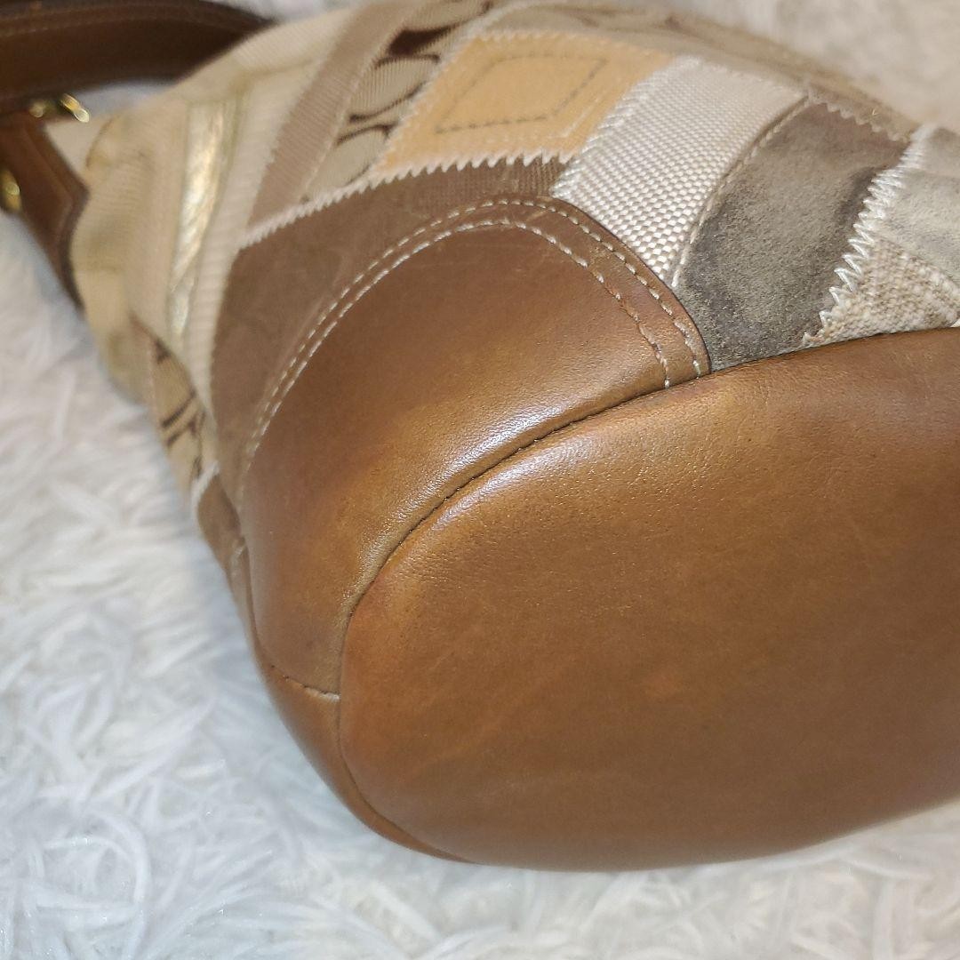 COACH Shoulder Bag Patchwork Bucket Signature Mul… - image 7