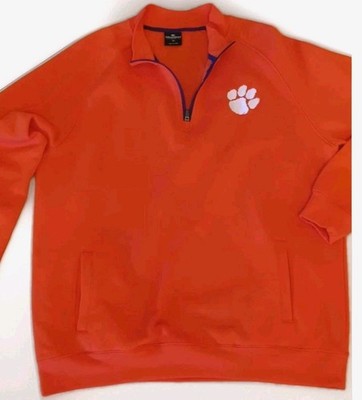 Colosseum Clemson Tigers Quarter Zip Pullover Jacket Orange XL Tortugas Flee