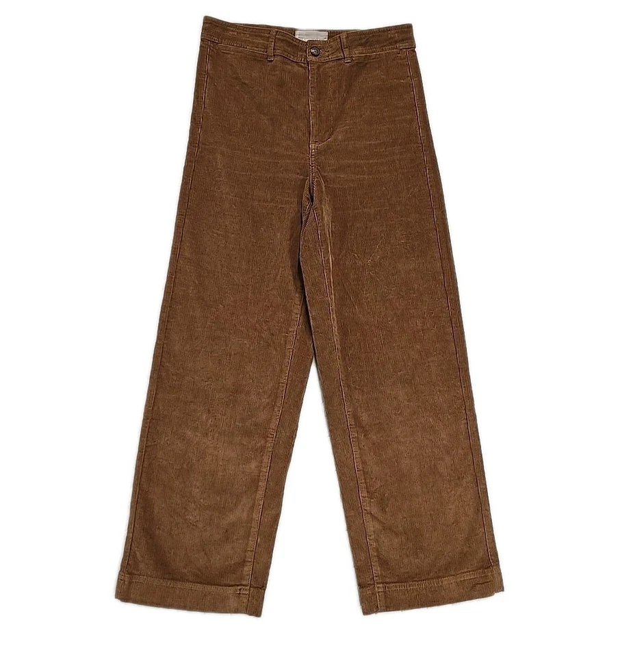 Everlane The 灯芯绒阔腿裤女式 8 烤椰子棕色高腰 — 第 3/4 张图片