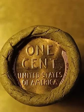 TAILS /TAILS BU+ LINCOLN WHEAT PENNY ROLL UNCIRCULATED ends BROWN WRAPPER 