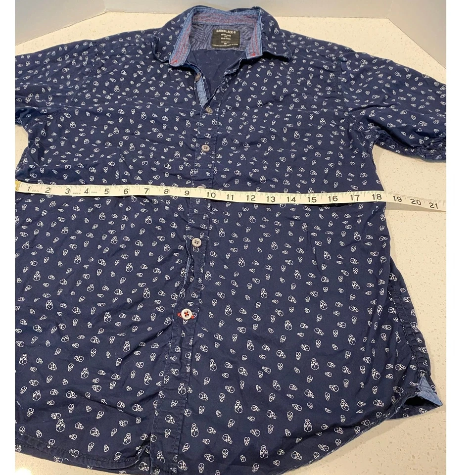 DarkBlack:8 мужчин темно-синий/белый дизайн кнопка вверх Siize M - Изображение 4 из 4