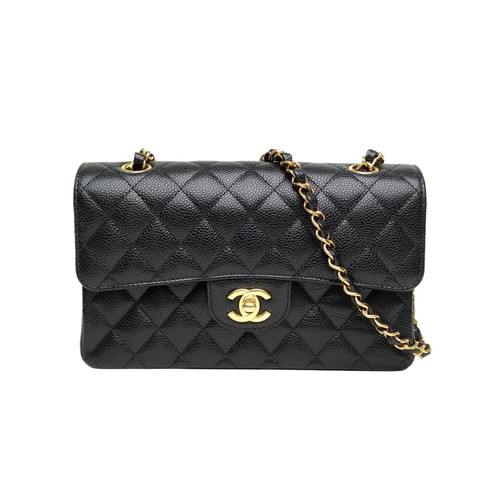CHANEL CF Flap Bag Small 23cm Black Grained Calfskin Crossbody Bag