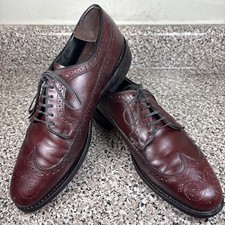 Hanover 2366 Burgundy Leather Long Wing Blucher Men's Size 10D/B Vintage GUC