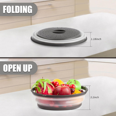 Collapsible Microwave Splatter Cover & Silicone Mat with Heat-Resistant Trivet
