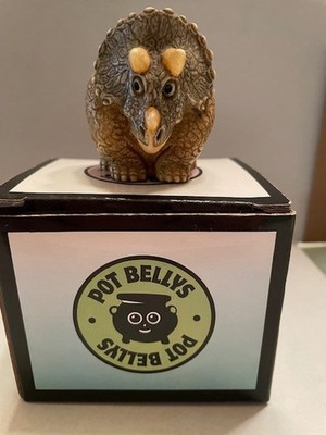 Pot Bellies Horn Face Triceratops Dinosaur Figurine w/ Box Jurassic Snap Shot