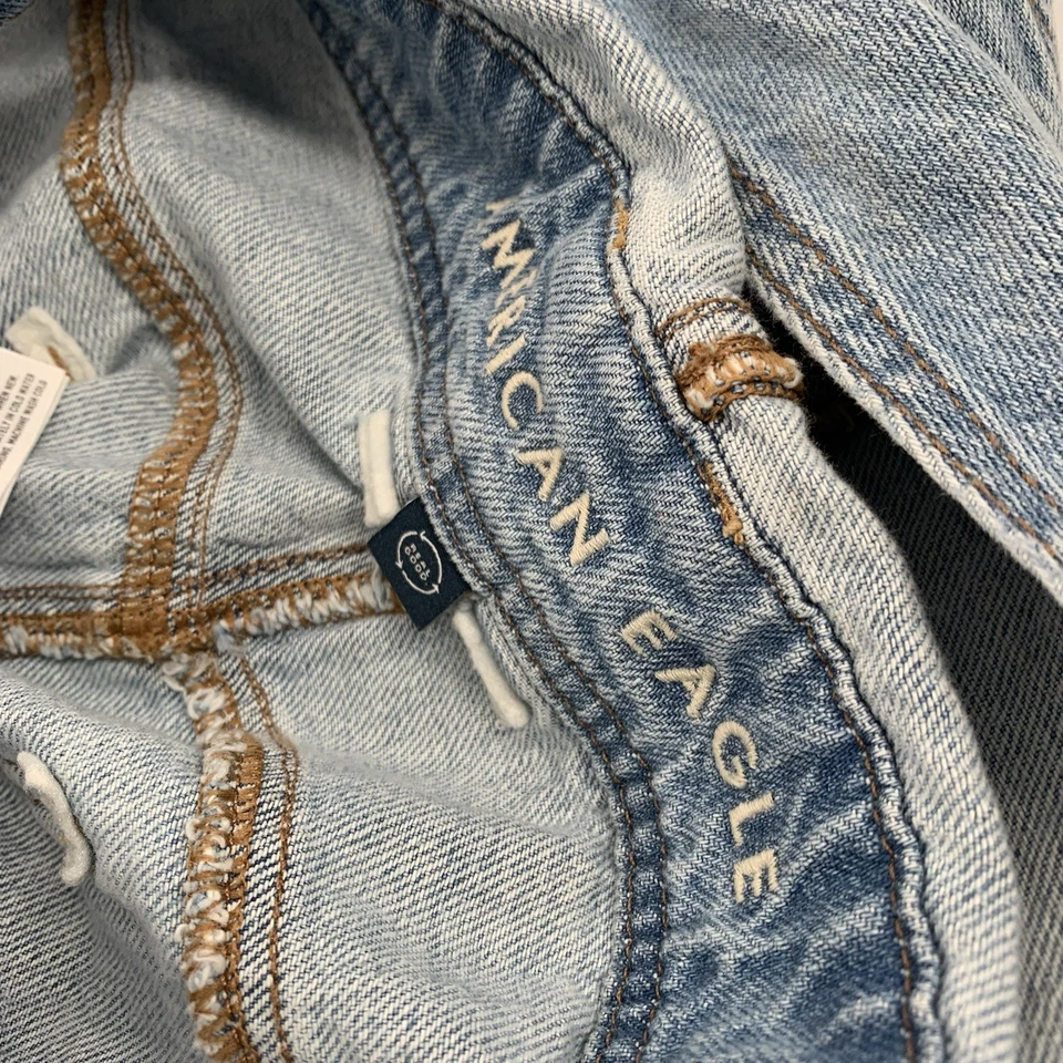 Pantalones Cortos de Denim AE American Eage Corte Talla XL Junior Mujer Azul Claro Foto 3 de 4