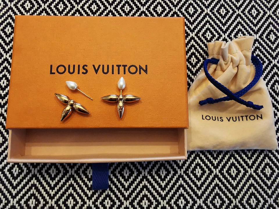 Ohrringe Ohrstecker Louis Vuitton Luisette Perlen-Tropfen selten - Bild 4 von 4