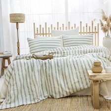 Organic Cotton Muslin Duvet Cover King Size Breathable Gauze Bedding Set