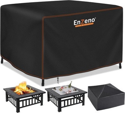 Fire Pit Cover Square Patio Waterproof Solo Stove Cover Windproof 33''x33''x25''