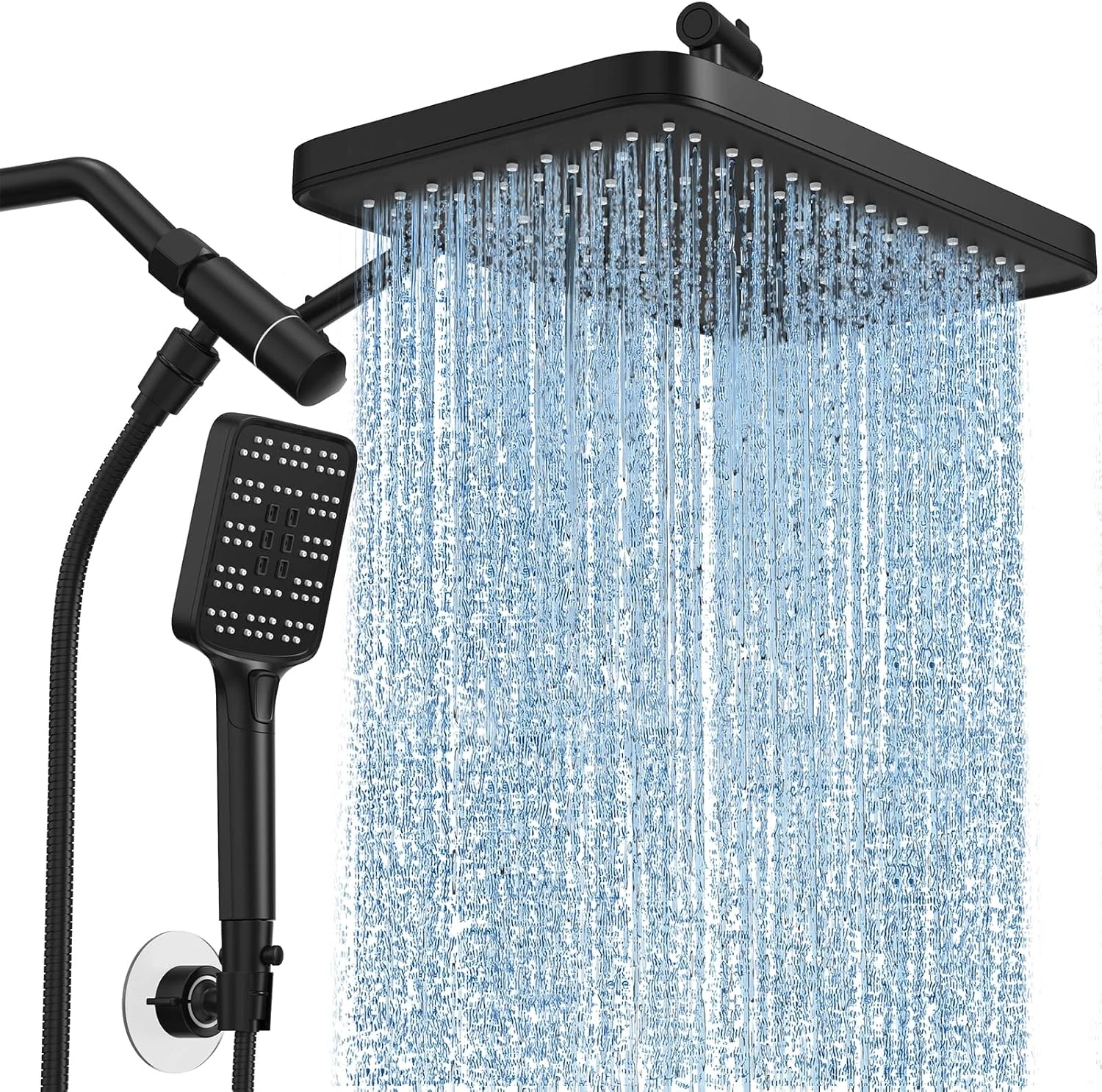 Rain Shower Head with Handheld Spray Combo Set, Adjustable 12" Rainfall Dual Sho