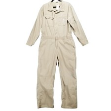 Carhartt Pants Mens 42R Tan Canvas FR Non-insulated Coveralls Read