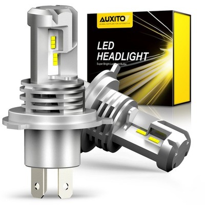 AUXITO H4 9003 ZES LED Headlight Bulbs Noiseless Light 6500K Super White Lamps