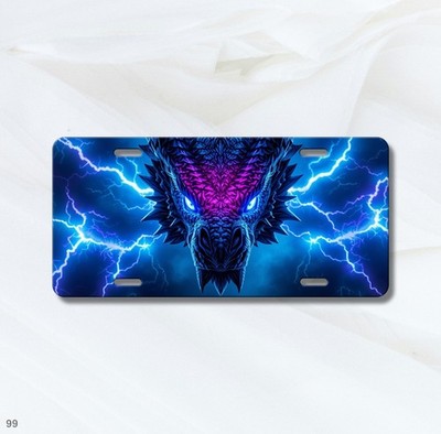 Dragon License Plate Elemental Dragon Visual Art Text Option Available Gift Idea