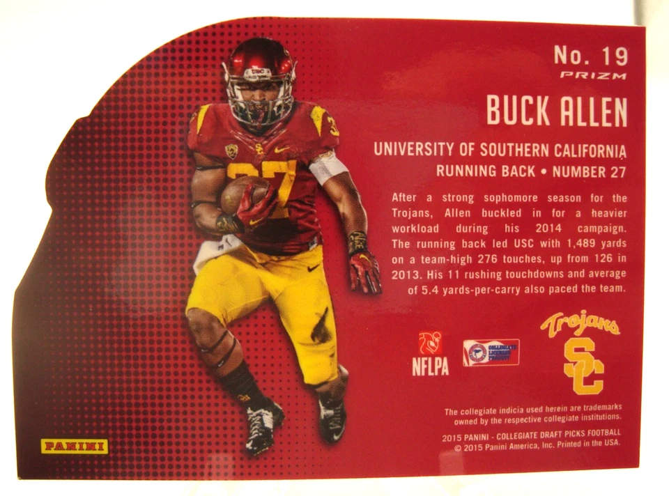 2015 Panini Prizm Collegiate Draft Picks BUCK ALLEN Helmet #19 Die Cut Prizm - Image 2 of 2