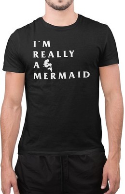 Lustiges T-Shirt Ich bin wirklich eine Meerjungfrau Meerjungfrau Geburtstag Party Damen T-Shirt