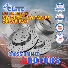 Front + Rear Cross Drilled Brake Rotors for 2...