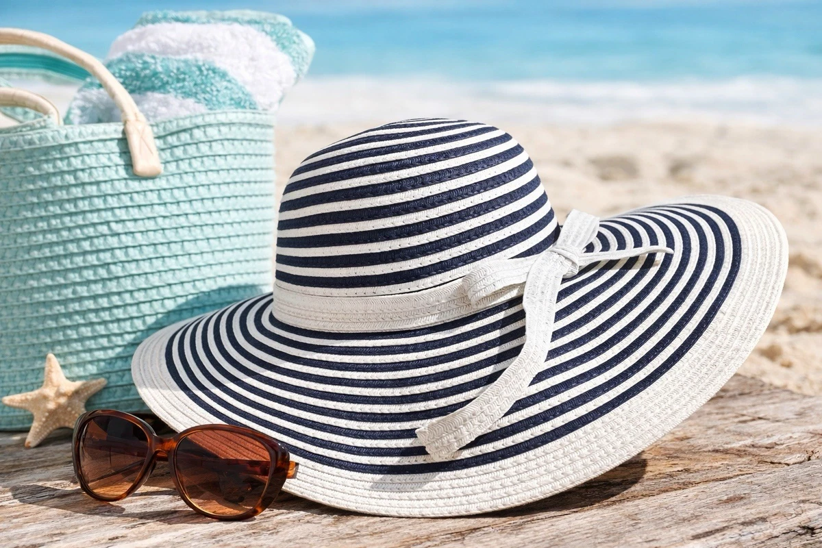 ❤️ Resort Cruise Beach Hat with Multicolor Crystals Cappelli Straworld Straw Beach Hat Ocean Themed Resort Sun  main image 4