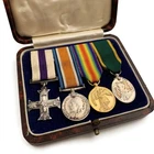 WW1 Military Cross, British War Victory Medal Territorial MINIATURE Dress Medals