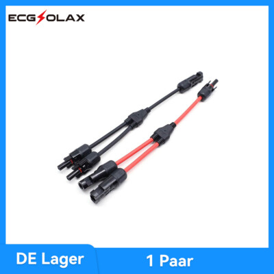 ECG Y Solarstecker Verteiler Buchse 2 Fach Solarpanel Kabel Adapter Solarkabel