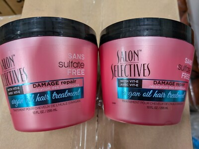 2X  Salon selectives Argan Oil Hair Treatment Deep Conditioning 10 oz Each tub