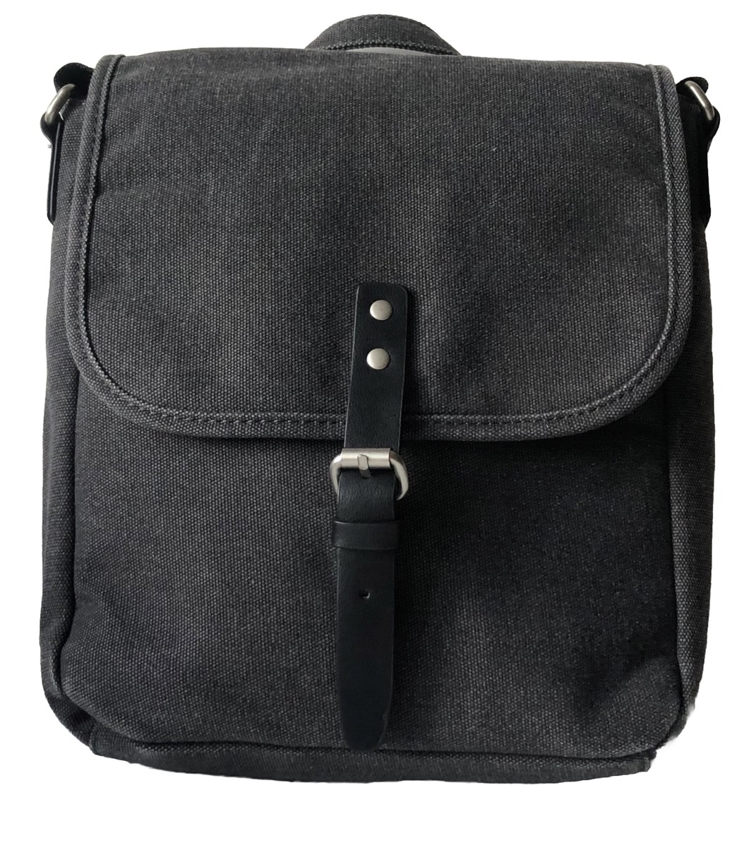 REACTION Kenneth Cole Grey Black Messenger Crossbody Bag Padded 9”x 11”