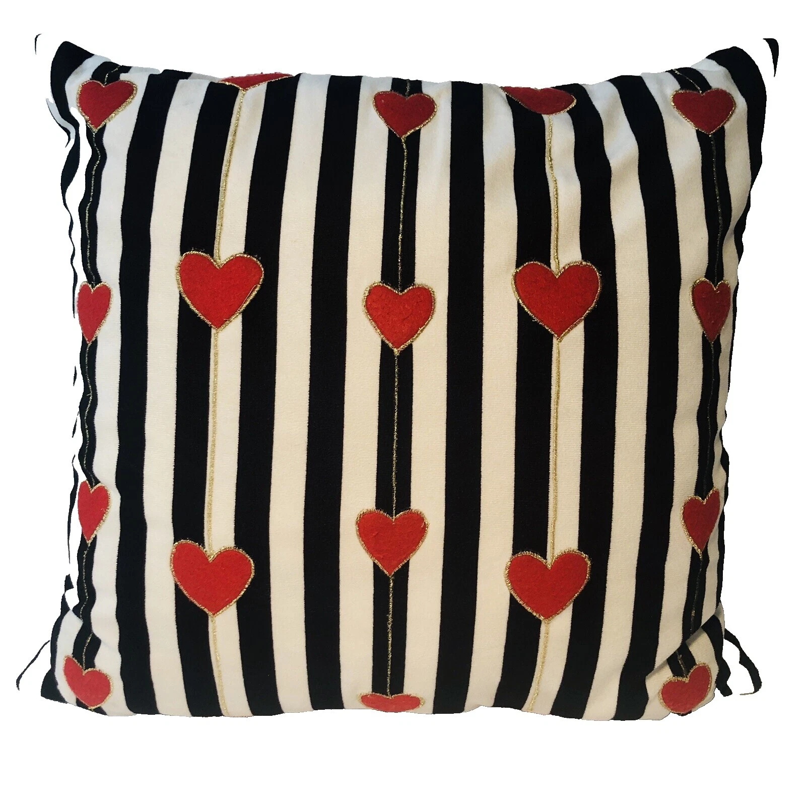 100% Polyester Heart Striped Home Décor Pillows