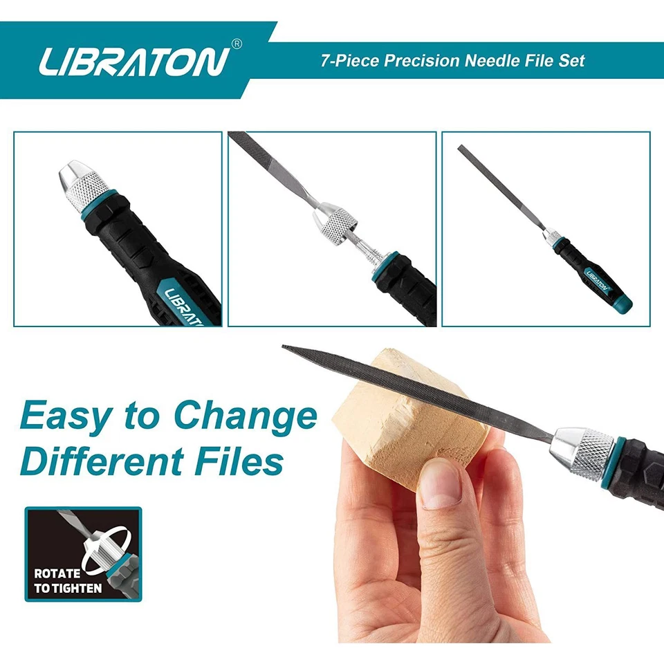 Interchangeable Mini File - Fine Toothed Metal With Handle Woodworking 6PCS Set - Image 3 of 4