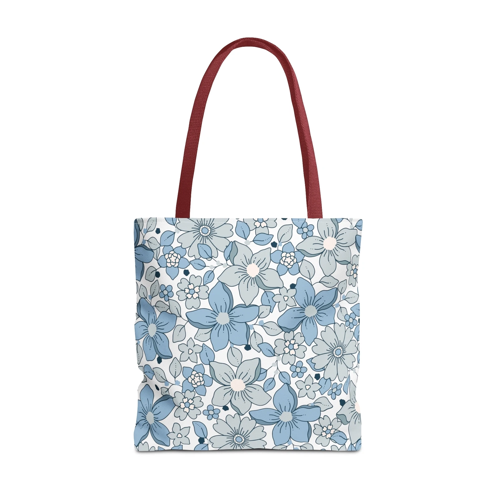 Blue And Grey Flowers Tote Bag (AOP)